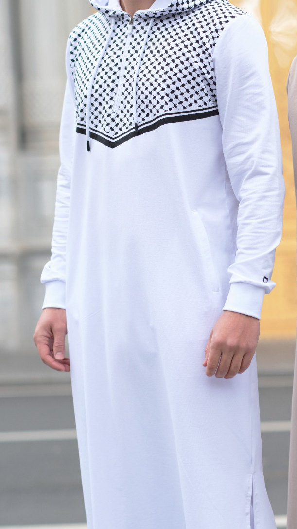 Qamis jogging QUDS Blanc - QABAIL – Image 3