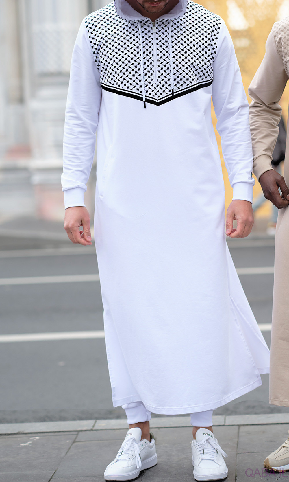 Qamis jogging QUDS Blanc - QABAIL