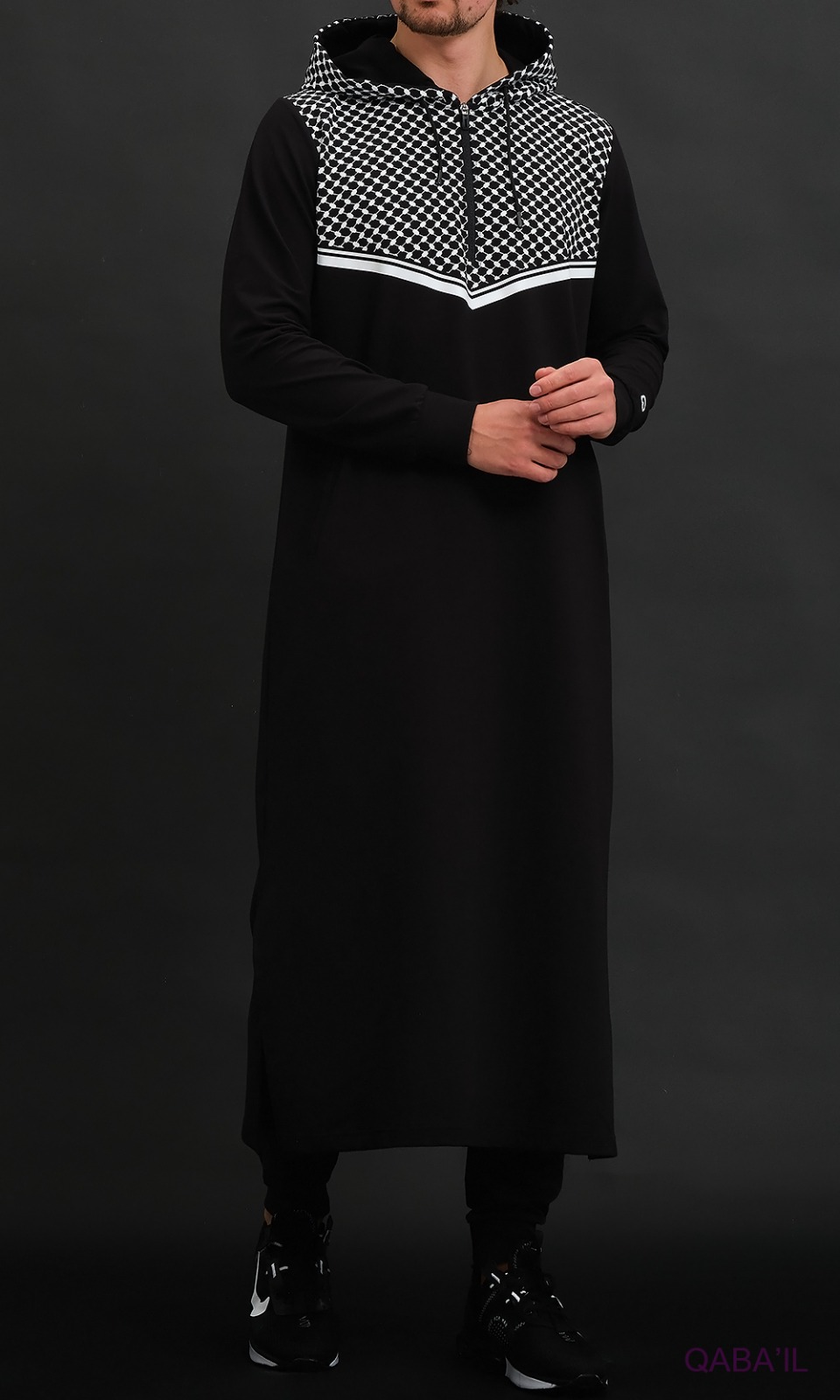 Qamis jogging QUDS Noir - QABAIL – Image 3