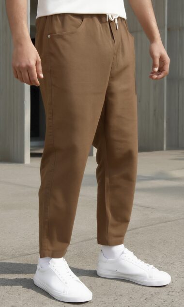 Sarouel stretch drop coffee homme Qabail – vue principale