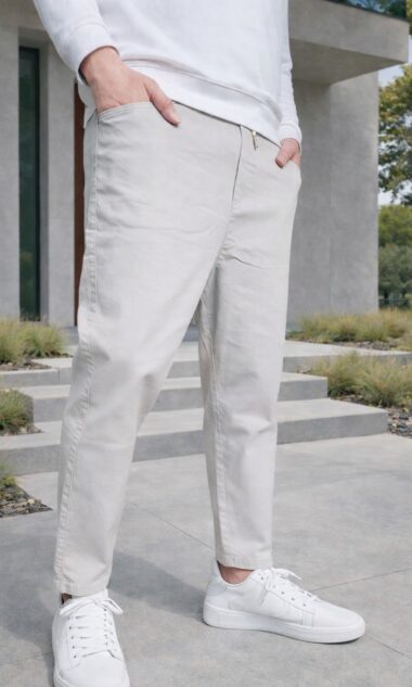 Sarouel Stretch Drop Gris clair - QABAIL