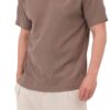T-shirt oversized waffle taupe Qabail homme — coupe street alvéolée jersey été coloris neutre