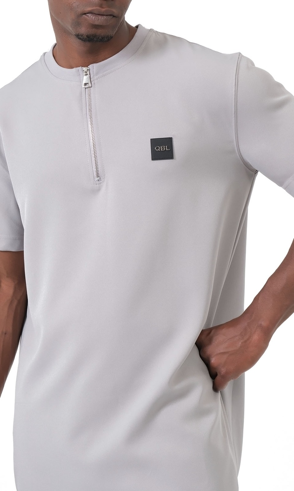 Ensemble Qamis Court Silent gris Qabail — sarouel taille élastique confort homme