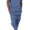 Ensemble Qamis Court Silent indigo homme Qabail — tunique zippée sarouel coupe droite modest fashion
