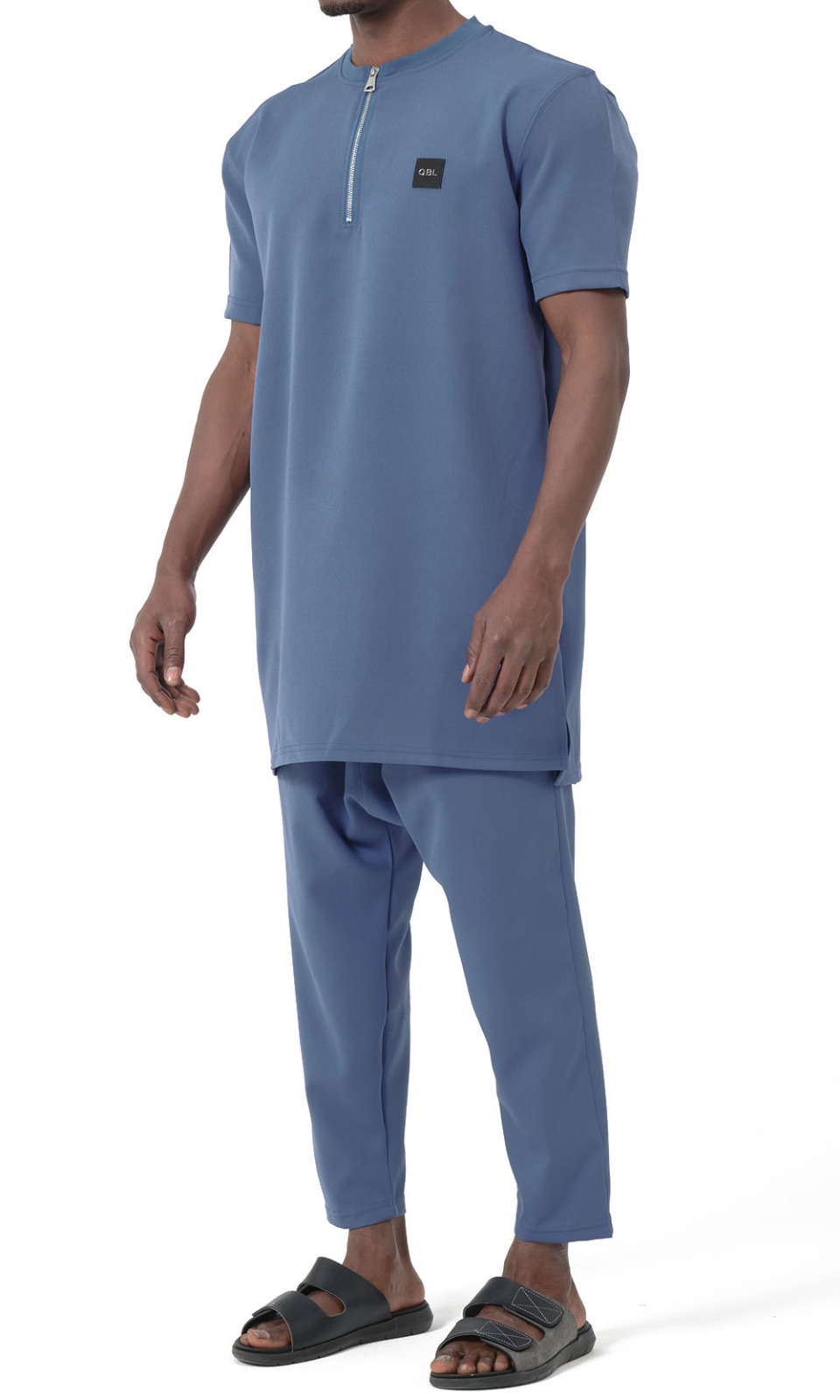 Ensemble Qamis Court Silent indigo Qabail — porté tenue habillée occasion homme