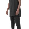 Ensemble Qamis Court Silent noir homme Qabail — tunique zippée sarouel coupe droite modest fashion